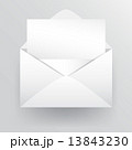 Empty fold letter paper inside white envelope. 13843230