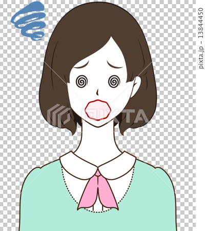 女性 目が回るのイラスト素材