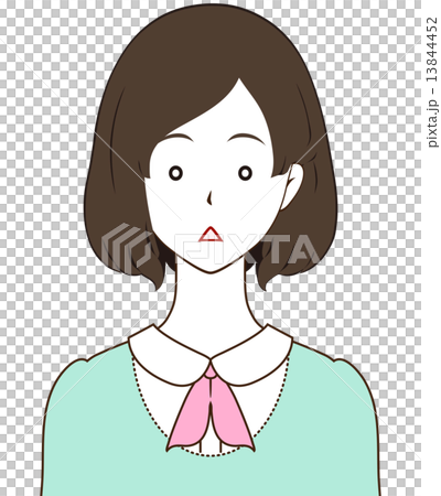 女性　きょとん 13844452