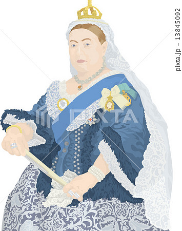 ビクトリア 女王 ヴィクトリア イギリス人 偉人 歴史上の人物 イラスト 肖像のイラスト素材