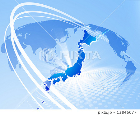 グローバル ビジネス背景 日本地図 日本経済 地図のイラスト素材 13846077 Pixta