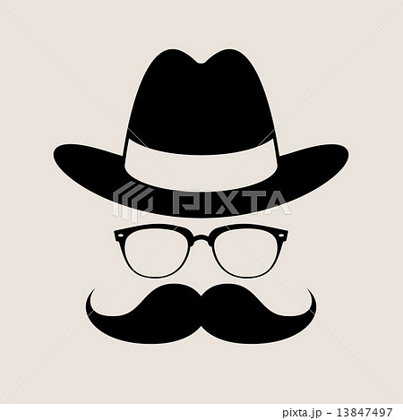 Hipster style element, glasses ,Hat and mustaches. Hipster style element, glasses ,Hat and mustaches. 13847497