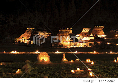 かやぶきの里雪灯篭 かやぶきの里雪灯篭 13850067