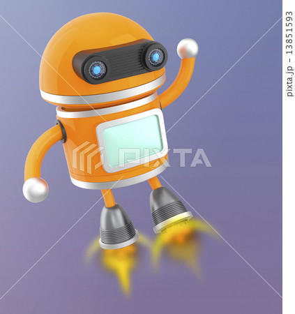 空を飛ぶロボットのイラスト素材 空を飛ぶロボットのイラスト素材