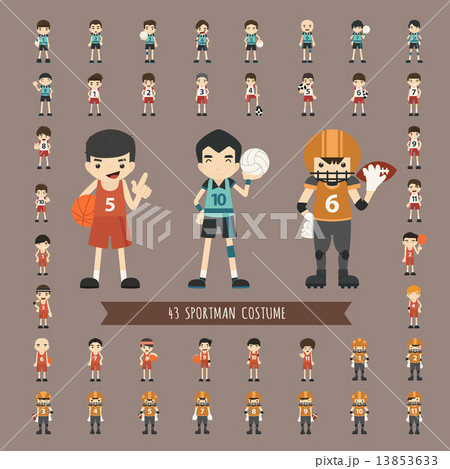 Set of 43  sportman costume characters 13853633