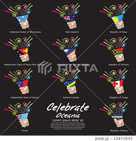 Set of Popper Party of Oceania Continent. Set of Popper Party of Oceania Continent. 13853645