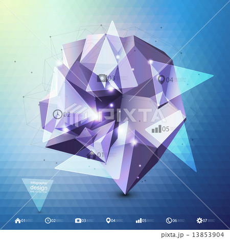 Abstract dimensional polygonal geometric infographic, triangle style background for modern design 13853904