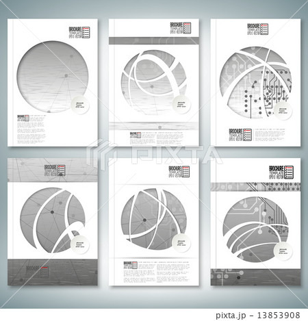 Electronic circuit, microchip background. Brochure, flyer or report for business, template vector 13853908