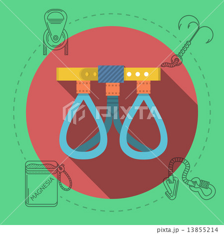 Flat design vector illustration for rock climbing. Harness 13855214