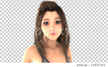 perming Hair style 3DCG illustration material 13855361
