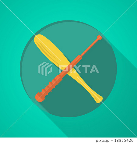 Baton flat color vector icon 13855426