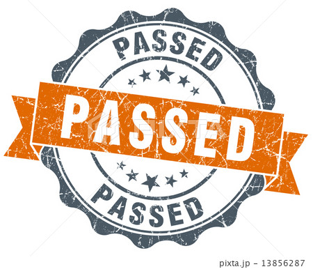 passed vintage orange seal isolated on white 13856287