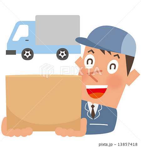 トラックと作業着の男性04 トラックと作業着の男性04 13857418