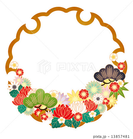 Frame Material Wa Snow Ring Chrysanthemum Stock Illustration