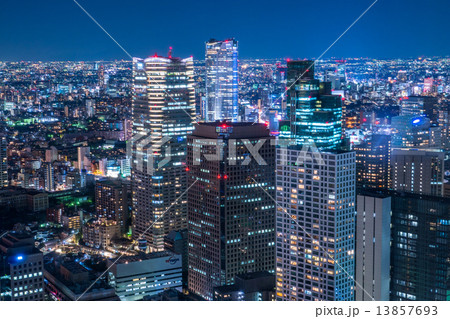 東京・オフィス街の夜景 東京・オフィス街の夜景 13857693