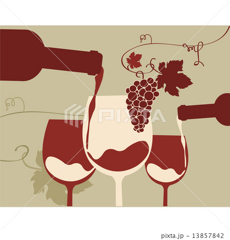 Bottle wine glass grapes  13857842