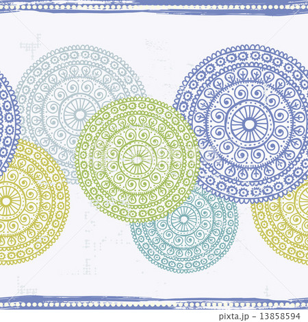 Hand drawn seamless border in indian style Hand drawn seamless border in indian style 13858594