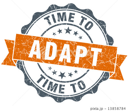 time to adapt vintage orange seal isolated on white 13858784