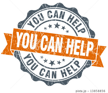 you can help vintage orange seal isolated on white 13858856