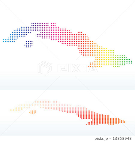 Map of Republic of Cuba with with Dot Pattern 13858948