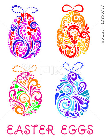Floral decorative patterned Easter Eggs Floral decorative patterned Easter Eggs 13859757