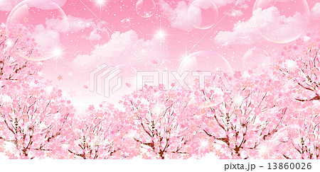 桜 空 背景のイラスト素材