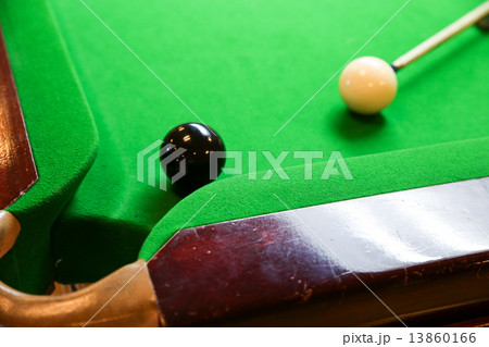 Snooker ball on snooker table, Snooker or Pool game on green table, International sport. Snooker ball on snooker table, Snooker or Pool game on green table, International sport. 13860166