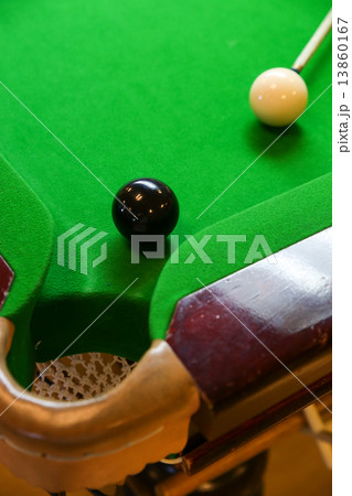 Snooker ball on snooker table, Snooker or Pool game on green table, International sport. Snooker ball on snooker table, Snooker or Pool game on green table, International sport. 13860167