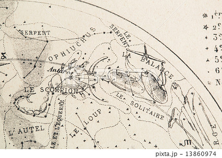 アンティークの天体図 蠍座と天秤座 アンティークの天体図 蠍座と天秤座 13860974