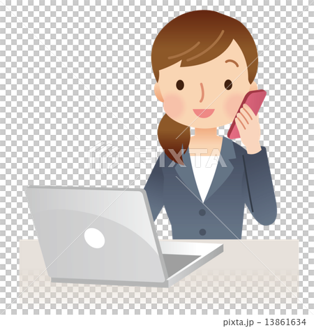 Call a woman business woman - Stock Illustration [13861634] - PIXTA