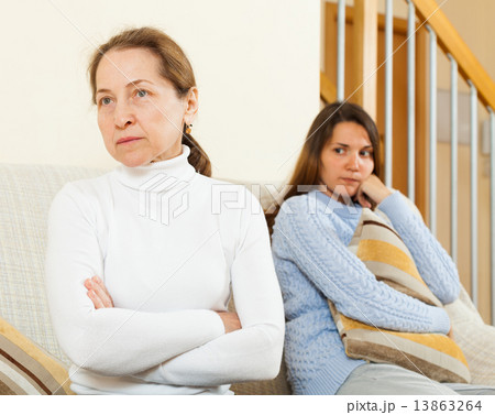 Mother and daughter after quarrel 13863264