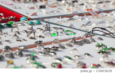 counter with silver jewelry 13863626