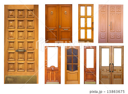 Set of wooden doors on white Set of wooden doors on white 13863675