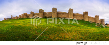 Panorama of medieval town walls 13863822