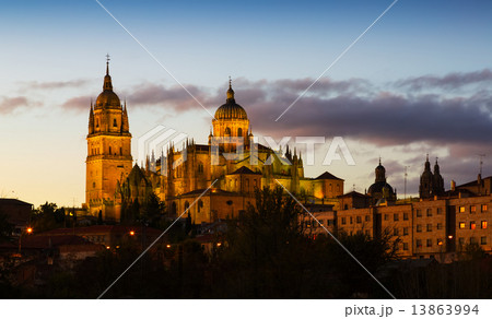 Cathedral of Salamanca in evening 13863994