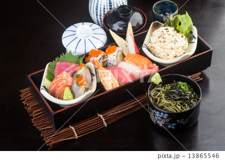 japanese cuisine. lunch box set on the background 13865546