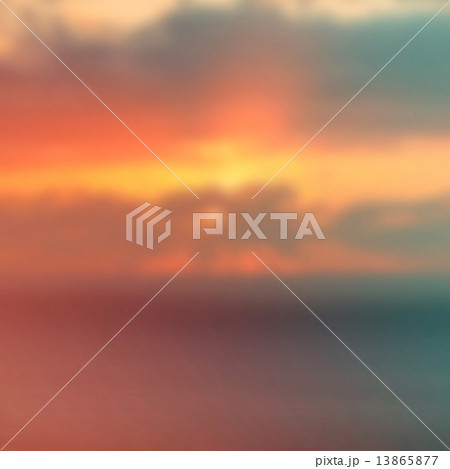 Blurred sunset sky over the sea in vintage style 13865877