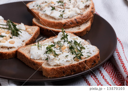 Sandwich with soft cheese Sandwich with soft cheese 13870103