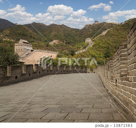View of one of the most scenic sections of the Great Wall of China, north of Beijing View of one of the most scenic sections of the Great Wall of China, north of Beijing 13871563