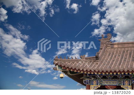 Roof decorations on the territory Giant Wild Goose Pagoda, is a Buddhist pagoda located inXian,China Roof decorations on the territory Giant Wild Goose Pagoda, is a Buddhist pagoda located inXian,China 13872020