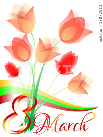 Holiday greeting card on International Women's Day. March 8 13872913