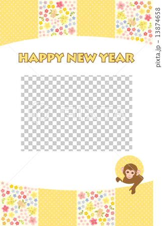 Child monkey and yellow florettes with background words 13874658