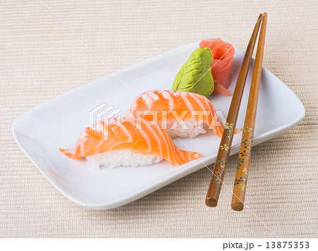 japanese cuisine. sushi salmon on the background 13875353
