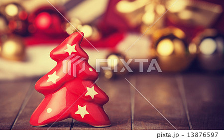 Bell tree and christmas gifts at background 13876597