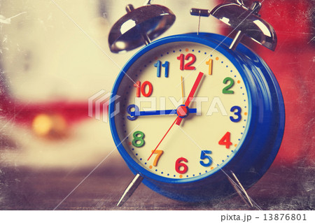 Vintage clock on christmas background Vintage clock on christmas background 13876801