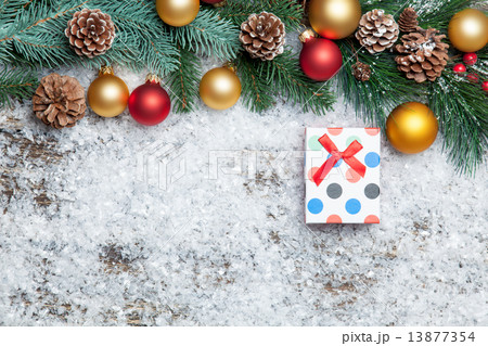 gift box and branch with toys. 13877354