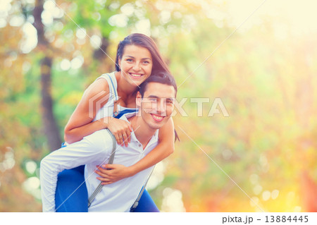 Couple hugging in the park. Couple hugging in the park. 13884445