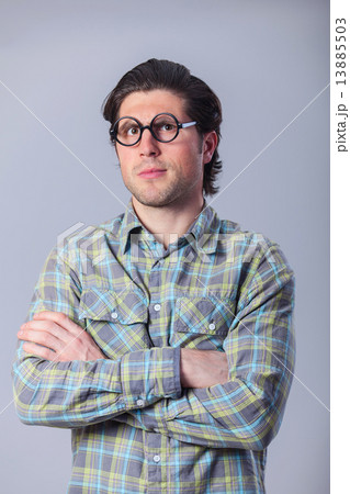 Portrait of funny man in glasses. Portrait of funny man in glasses. 13885503