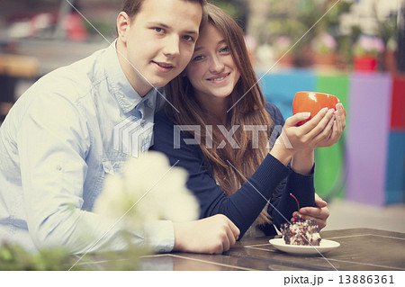 young couple in the cafe young couple in the cafe 13886361