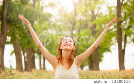 Redhead girl at outdoor Redhead girl at outdoor 13886616